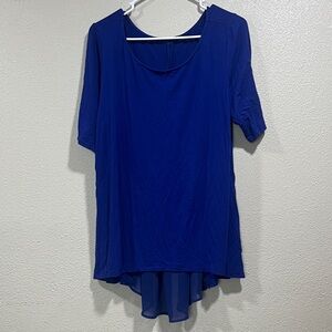Women’s Royal Blue Short Sleeve High-Low Top